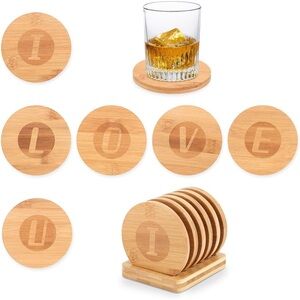 Bamboo Coaster Set with Holder
